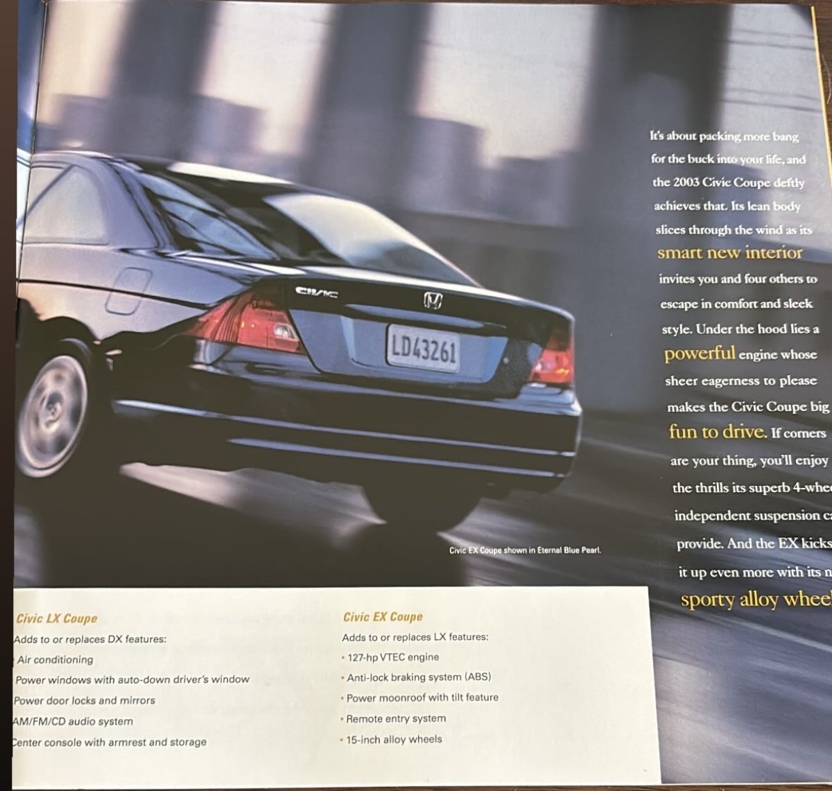 Civic EM2 Brochure