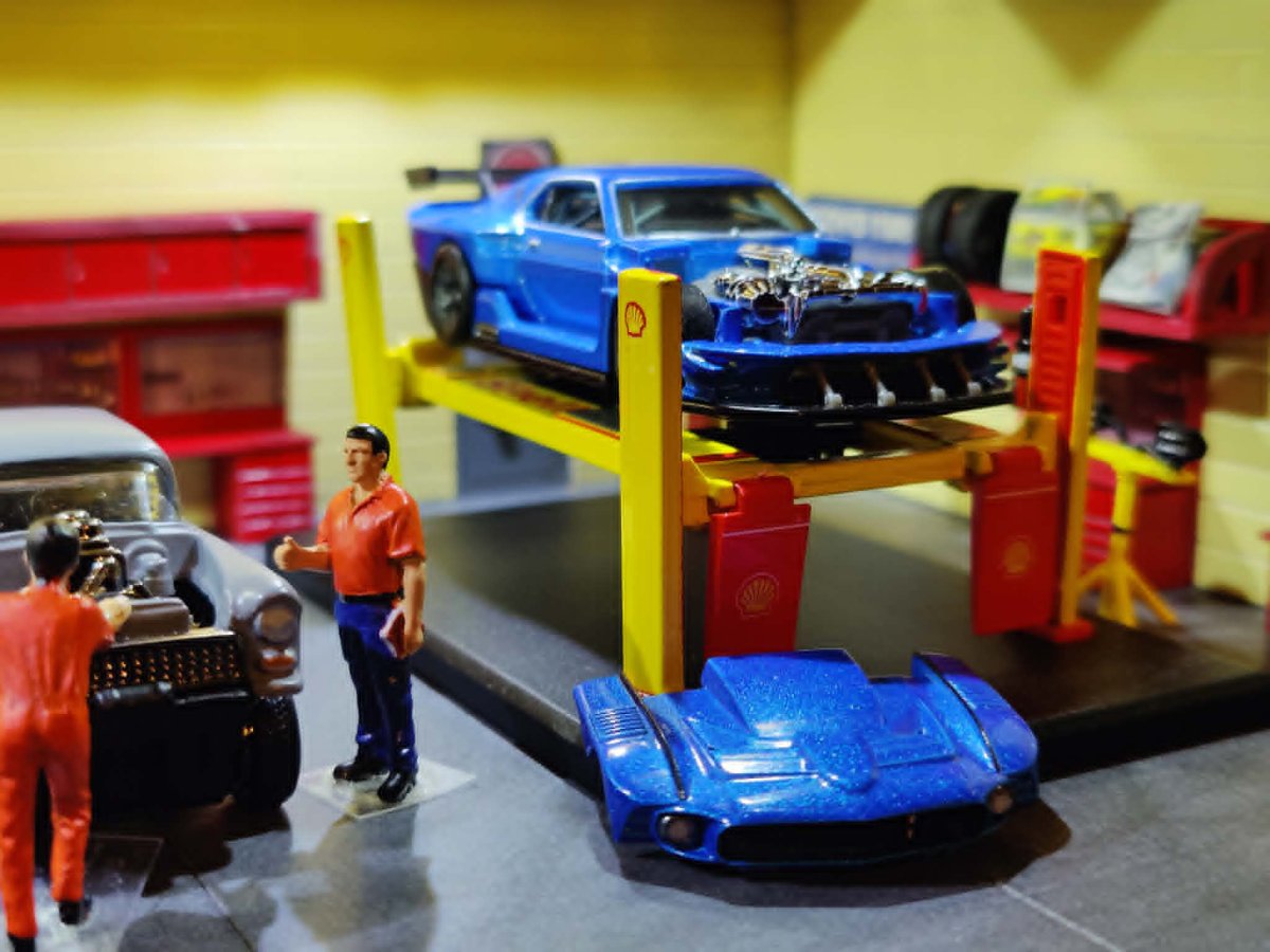 one of my Elite 64 2023 Modified '69 Ford Mustang in one of  my Dioramas