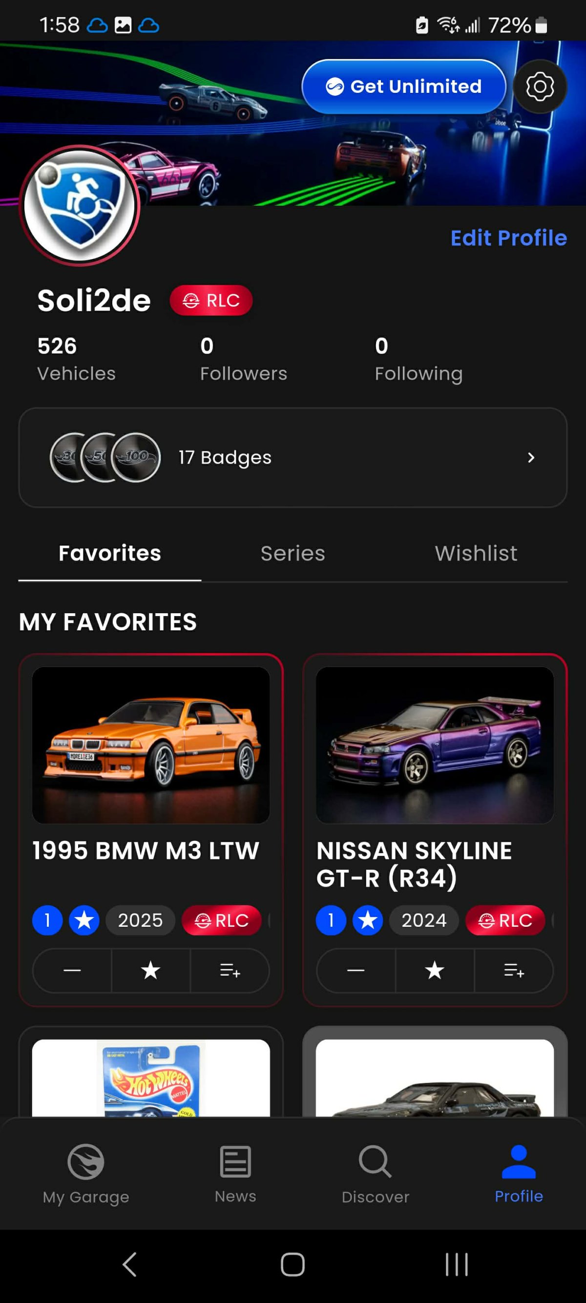 My "HW Showcase" profile as of 8/26/2026