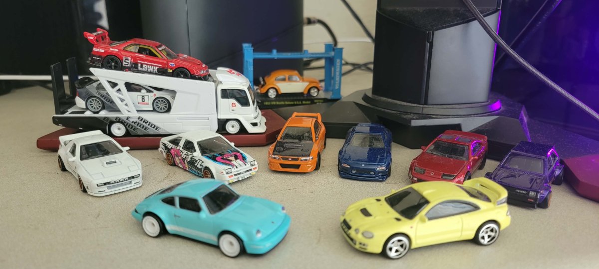 Lil car parking lot on edge of my Desk.
